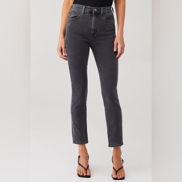 PISTOLA Cara High Rise Denim Jeans in Black Momento Black Skinny Vintage 25 - Picture 2 of 7